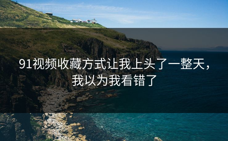 91视频收藏方式让我上头了一整天，我以为我看错了