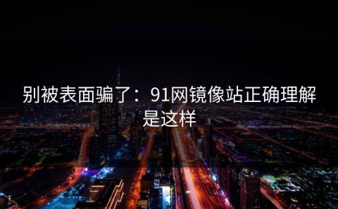 别被表面骗了：91网镜像站正确理解是这样