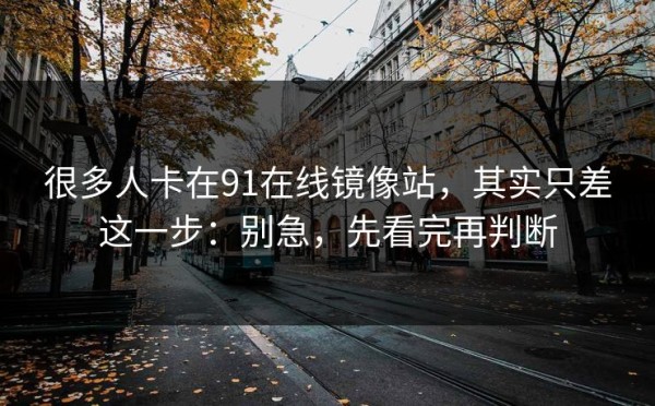 很多人卡在91在线镜像站，其实只差这一步：别急，先看完再判断