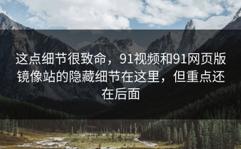 这点细节很致命，91视频和91网页版镜像站的隐藏细节在这里，但重点还在后面
