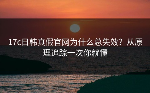 17c日韩真假官网为什么总失效？从原理追踪一次你就懂