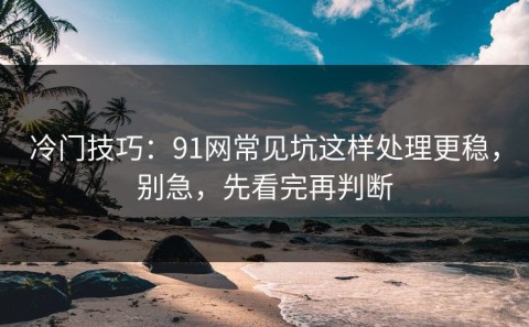 冷门技巧：91网常见坑这样处理更稳，别急，先看完再判断